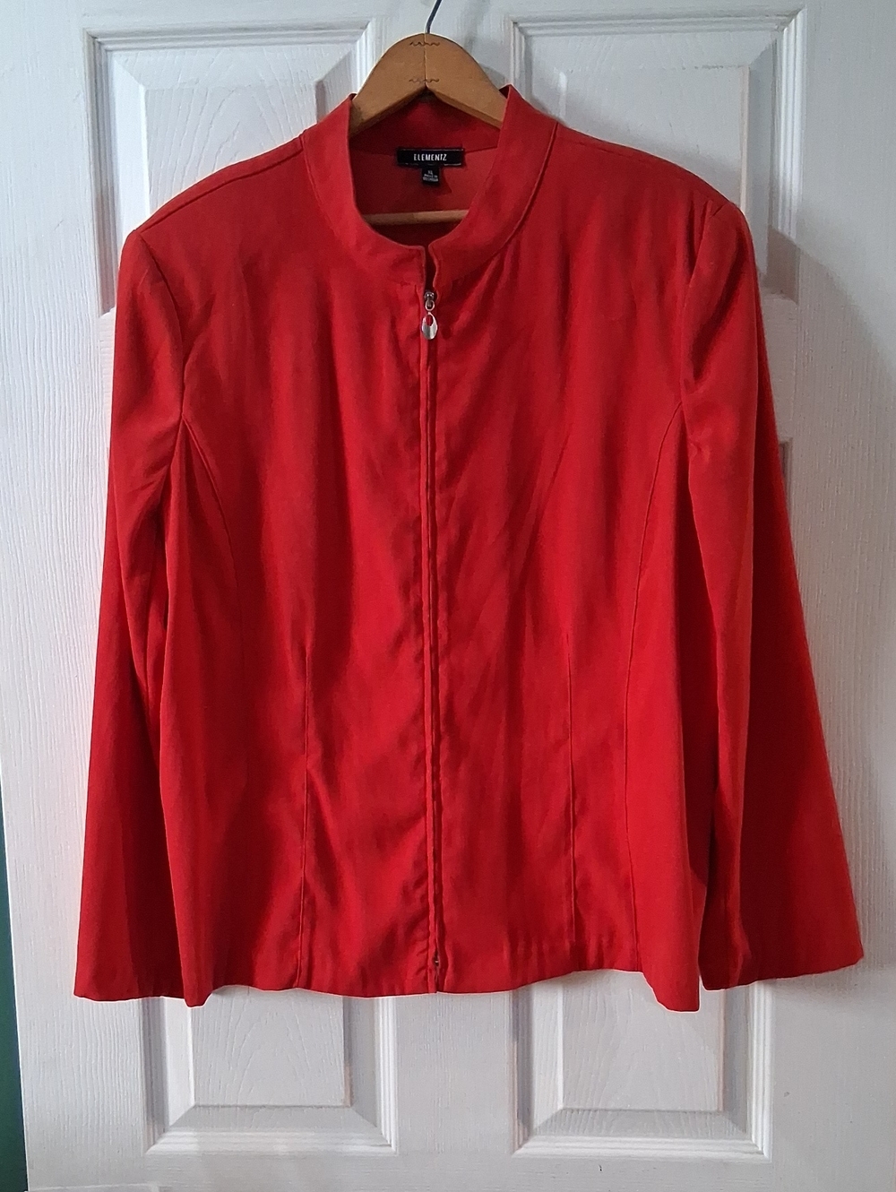 Elementz Vibrant Red Zip-Front Blazer Jacket